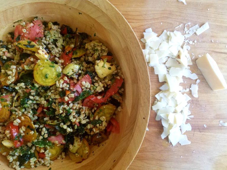 Charred Summer Vegetables With Farro And Persillade